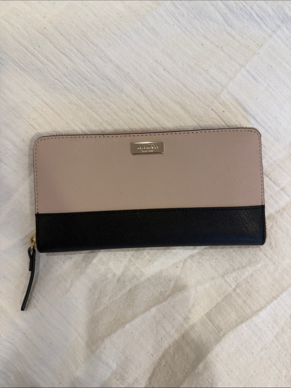 kate spade Blush and Black Zip-Around Wallet